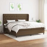  Krevet s oprugama i madracem tamnosmeđi 200x200 cm od tkanine | shoptok.hr