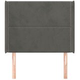  Uzglavlje s ušima tamnosivo 103x16x118/128 cm baršunasto | shoptok.hr