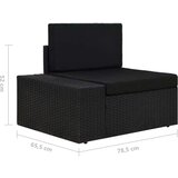  Modularna kutna sofa od poliratana s desnim naslonom crna | shoptok.hr