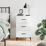 vidaXL Nočna omarica visok sijaj bela 40x40x66 cm inženirski les | Shoptok.si