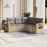 Maison Chic Seti vrtnega pohištva - Vrtna garnitura - Vrtni pohištvo set 5-delna z blazinami bež poli ratan, (21817252) | Shoptok.si
