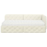  Kutni okvir kreveta Krema 90 x 190 cm Baršun | shoptok.hr