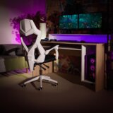 Kondela Pisarniški/gaming stol, črna/bela, YOKO | Shoptok.si