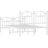  Metalni okvir kreveta uzglavlje i podnožje bijeli 120x200 cm | shoptok.hr