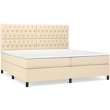 vidaXL Krevet s oprugama i madracem krem 200 x 200 cm od tkanine Cijene