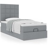 vidaXL Otomanski okvir kreveta s madraca svijetlosivi 80x200cm tkanine Cijene