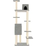 vidaXL Penjalica za mačke sa stupovima za grebanje svjetlosiva 154 cm | shoptok.hr