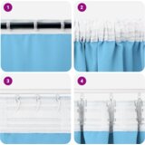 vidaXL Zavese z zavesami 2 pcs Svetlo modra 260 x 140 cm Poliester | Shoptok.si