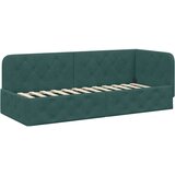 vidaXL kutni okvir kreveta s madracem tamnozelena 80 x 200 cm baršun | shoptok.hr