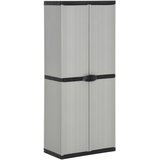  Vrtni ormarić za pohranu s 3 police sivo-crni 68 x 40 x 168 cm | shoptok.hr