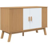  The Living Store Komoda OLDEN bela in rjava 114x43x73,5 cm trdna borovina - Komoda, (21442455) | Shoptok.si