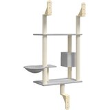  Zidna penjalica za mačke sa stupom za grebanje siva 153 cm | shoptok.hr
