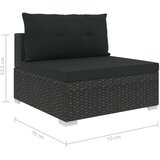  6-dijelna vrtna garnitura od poliratana s jastucima crna | shoptok.hr