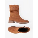 Shelvt Caramel ankle boots with crinkled upper | Shoptok.si