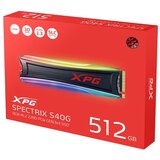 Adata 512GB XPG SPECTRIX S40G RGB 3D NAND PCIe Gen3x4 NVMe 1.3 M.2 2280 Internal SSD, read 3500MB/s, write 3000MB/s AS40G-512GT-C ssd hard disk Cene