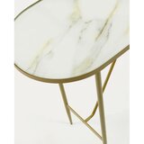 Kave Home Stranska mizica s stekleno mizno ploščo v zlati barvi 35x110 cm Elisenda – | Shoptok.si