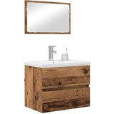 vidaXL Komplet pohištva za kopalnico 3 pcs Stari les 60 x 38.5 x 45 cm | Shoptok.si