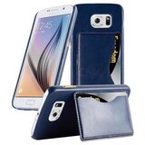 Cadorabo Ohišje, združljiv s Samsungom v modrem - trdi zaščitni pokrov ohišja s faux usnjenim prekrivanjem, funkcijo stojala in režo za kartico, (20564385) | Shoptok.si
