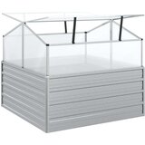vidaXL Visoka greda z rastlinjakom 100x100x85 cm srebrna | Shoptok.si