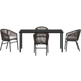  Set od 5 vrtnih stolica smeđi poly rattan | shoptok.hr