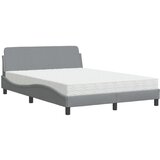 The Living Store Postelja z vzmetnico svetlo siva 140x200 cm blago - Postelja, (21610763) | Shoptok.si