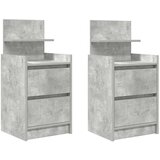 vidaXL Noćni ormarići s 2 ladice 2 kom beton siva 38x34x80 cm | shoptok.hr