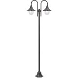 vidaXL vrtna ulična svetilka 220 cm E27 aluminij 2 svetilki bronasta Cene