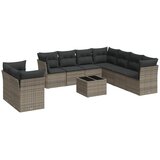  10-dijelni set vrtnih sofa od poliratana s jastucima sivi | shoptok.hr