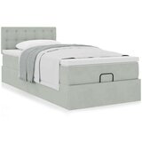 vidaXL Okvir kreveta s madraca svijetlosivi 100x200 cm baršunasti | shoptok.hr