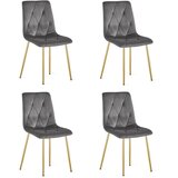 Libra stolica - tamnosivi baršun / zlatne noge x 4 | shoptok.hr