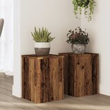 vidaXL Stojalo za rastline 2 kosa starinski les 25x25x35 cm inž. les u