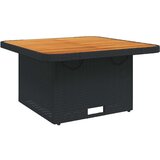 vidaXL Vrtna miza črna 80x80x71 cm poli ratan in akacijev les | Shoptok.si
