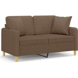  Dvosjed s ukrasnim jastucima smeđi 120 cm od tkanine | shoptok.hr