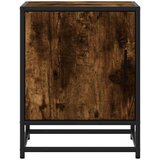 vidaXL Nočna omarica dimljeni hrast 40x31x50 cm inž. les in kovina | Shoptok.si