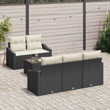  Set sofe s jastukom s jastukom 6 pcs Crna i Krema poliratan | shoptok.hr