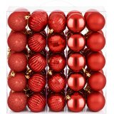  Set božićnih kuglica 75 kom. Crvena 6 cm Polistiren | shoptok.hr