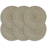 vidaXL Pogrinjki 6 kosov sivi 38 cm okrogli iz jute Cene