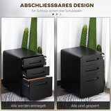  Mobilni uredski ormar za spise s 3 ladice zaključavanje držač za olovke 39x48x59 cm crni | shoptok.hr