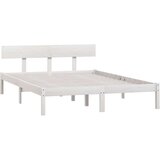  Okvir za krevet od masivne borovine bijeli 160 x 200 cm | shoptok.hr