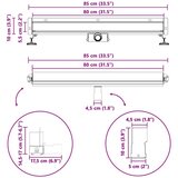  Na steni nameščena odtočna rešetka za tuš srebrna 80 cm, (5000112455) | Shoptok.si