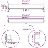  Odvod za tuš montiran na zid Srebrno 80 cm Nehrđajući čelik 304 | shoptok.hr