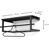 Spinder Design Črn kovinski stenski obešalnik s polico Marco – | Shoptok.si