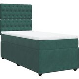 vidaXL Box spring postelja z vzmetnico temno zelen 90x190 cm žamet, (21305834) | Shoptok.si