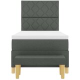 vidaXL Box Spring Krevet s madracem i klupom Tamno siva 100x200 cm Tkanina | shoptok.hr