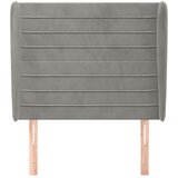  Uzglavlje s ušima svjetlosivo 83 x 23 x 118/128 cm baršunasto | shoptok.hr