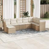 vidaXL 8-dijelni set vrtnih sofa od poliratana s jastucima bež | shoptok.hr