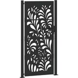 vidaXL Vrtna vrata crna 105x205 cm čelični valoviti dizajn | shoptok.hr