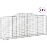  Lučne gabionske košare 15kom 300x50x120/140cm pocinčano željezo | shoptok.hr