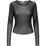 Only Majice z dolgimi rokavi Onlhilen Ls Rhinestone Mesh Top Wvn 15358317 Črna Cene