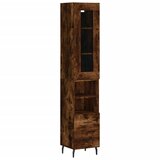 Maison Chic Visoka omara - Komoda - Predalnik dimljeni hrast 34,5x34x180 cm inženirski les, (21719620) | Shoptok.si
